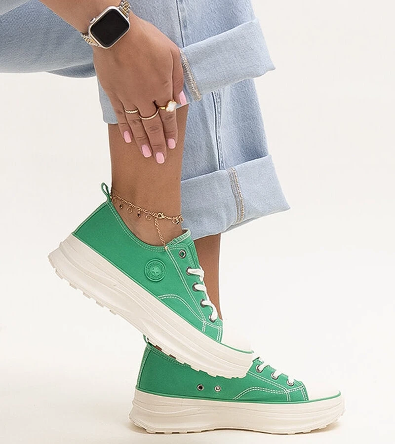 Zielone masywne trampki Big Star NN274130