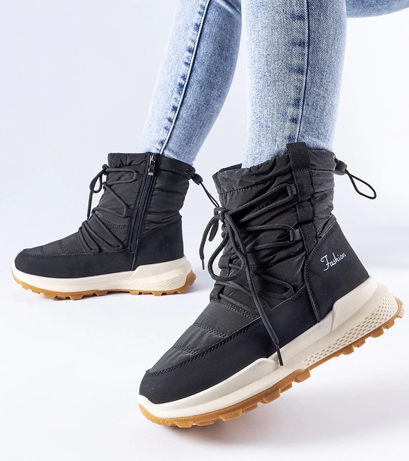 Czarne ocieplane śniegowce