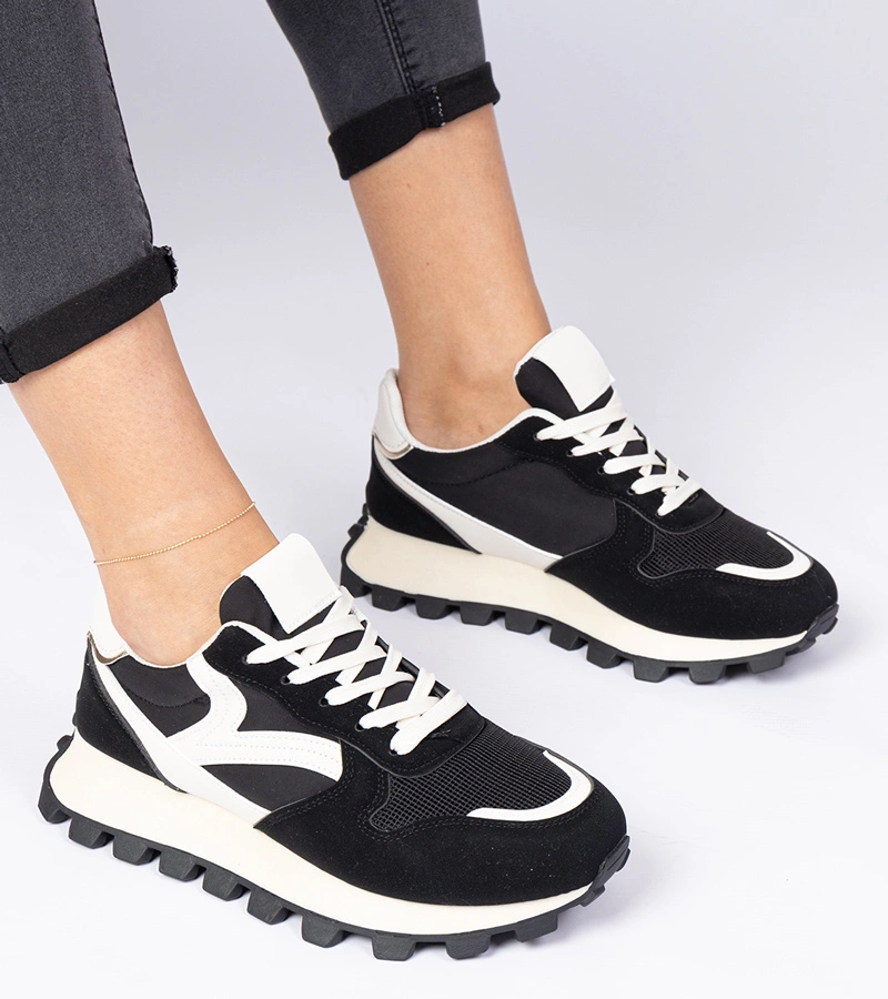 Hers Czarne sportowe sneakersy damskie