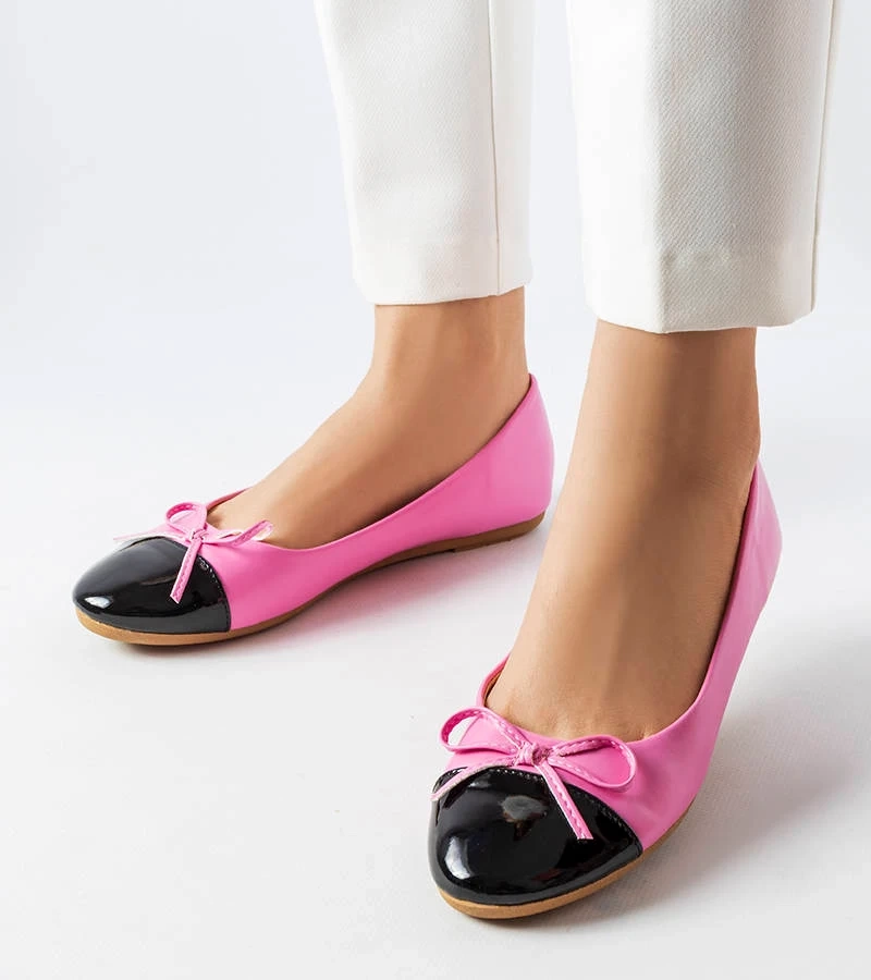 Różowe balerinki z kokardką