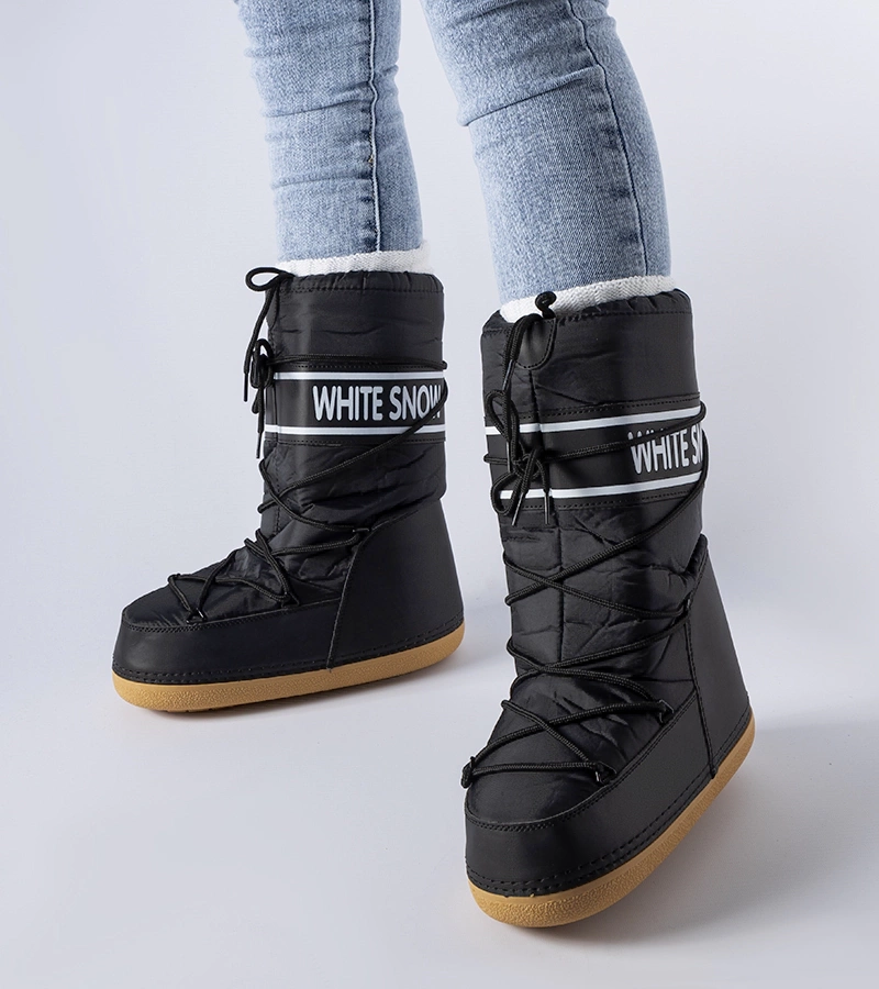 Czarne lekkie ocieplane śniegowce