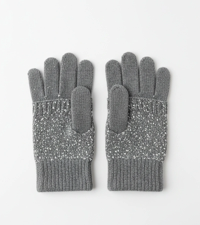 Szare rękawiczki mitenki