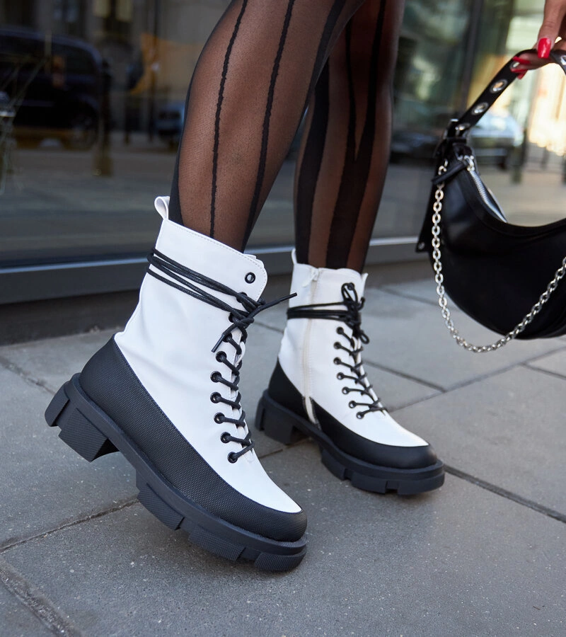 Biało-czarne ocieplane workery