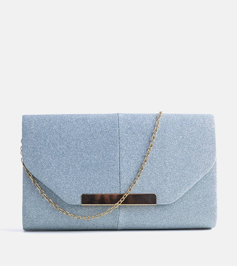 Niebieska brokatowa torebka