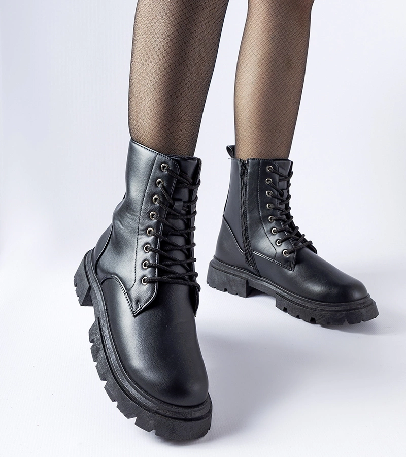 Hers Czarne ocieplane trapery damskie