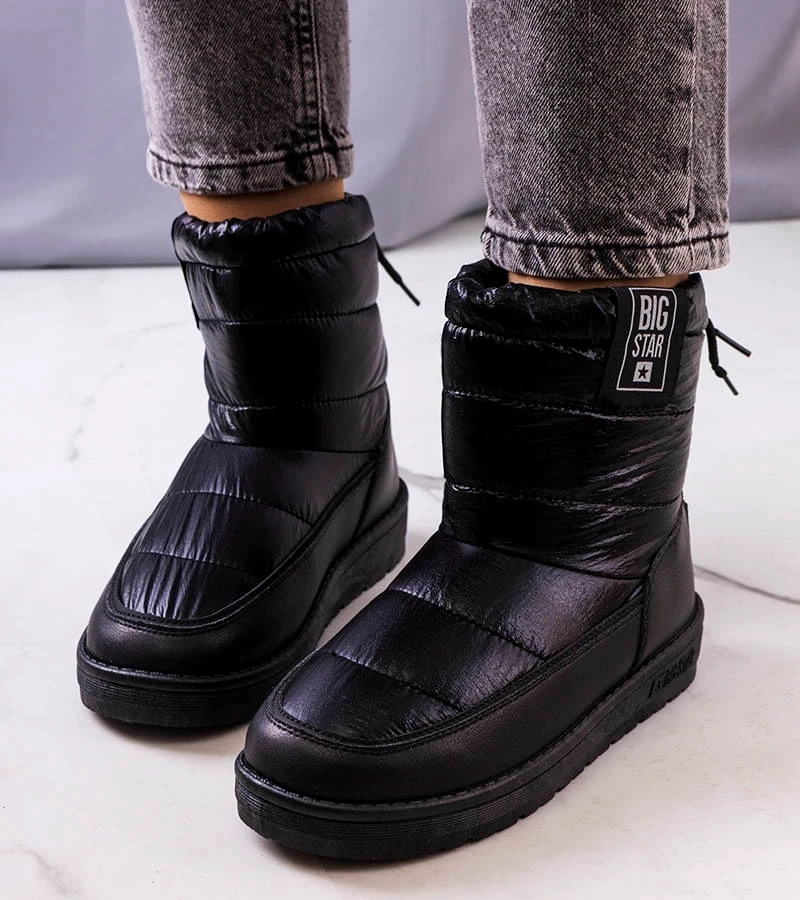 Czarne połyskujące  śniegowce zimowe Big Star II274120