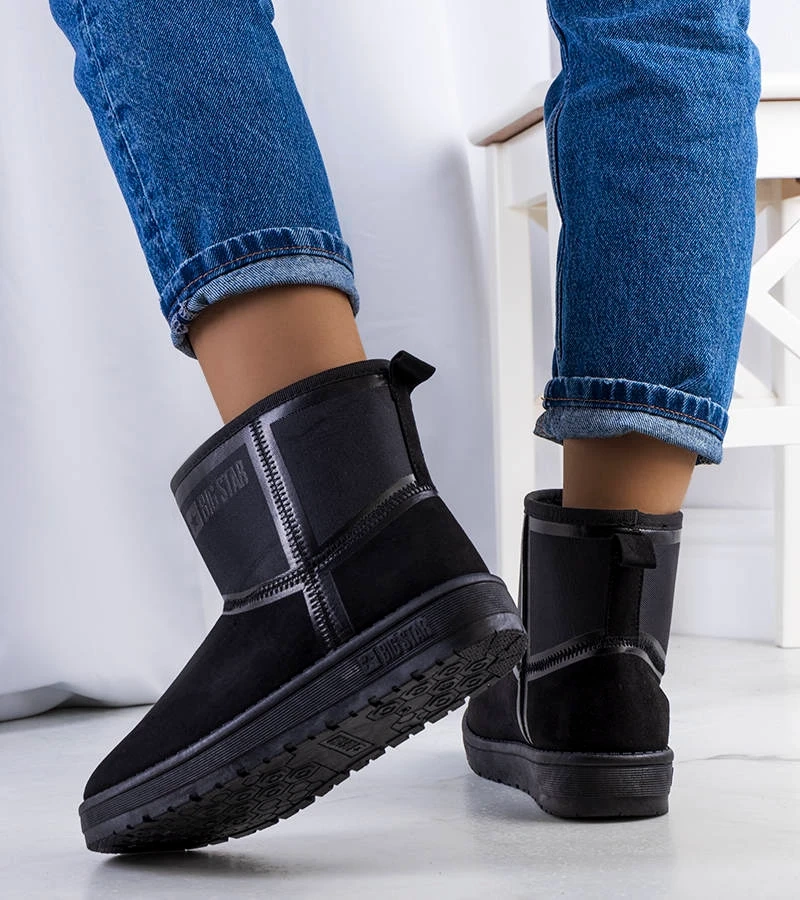 Czarne śniegowce z eko-zamszu KK274614-906