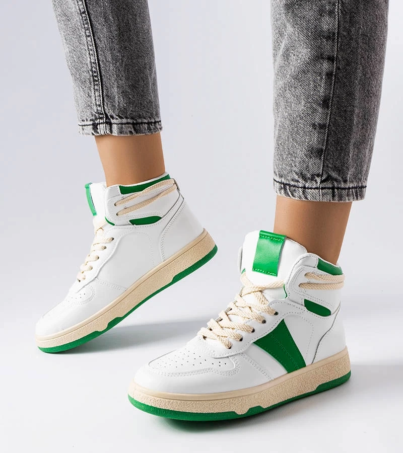 Zielone sneakersy za kostkę