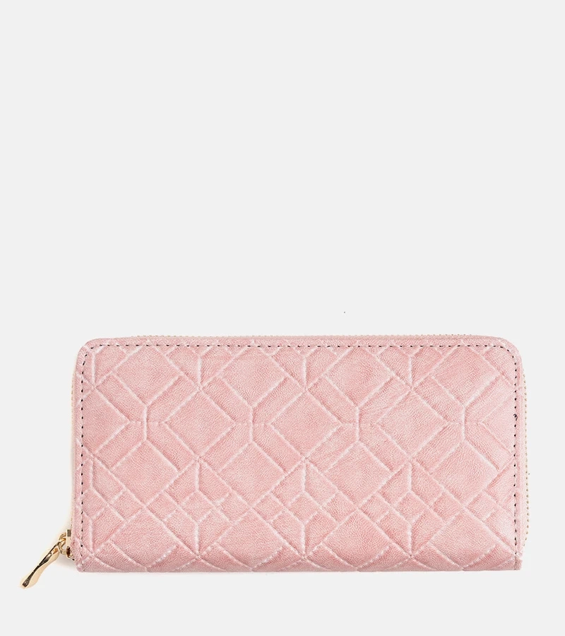 Hers Pikowany różowy portfel