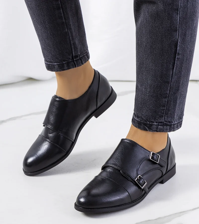 Eleganckie czarne półbuty damskie