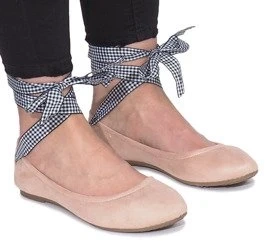 Hers Różowe balerinki z kokardką