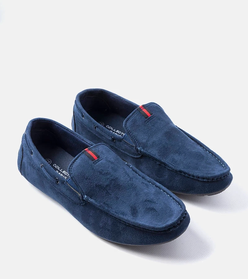 Granatowe męskie mokasyny