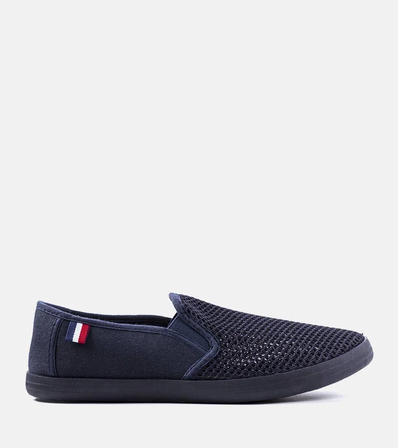 Granatowe ażurowe tenisówki męskie