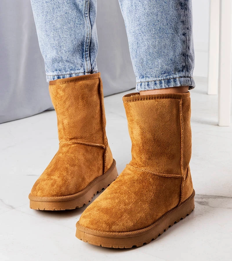 Brązowe śniegowce ocieplane