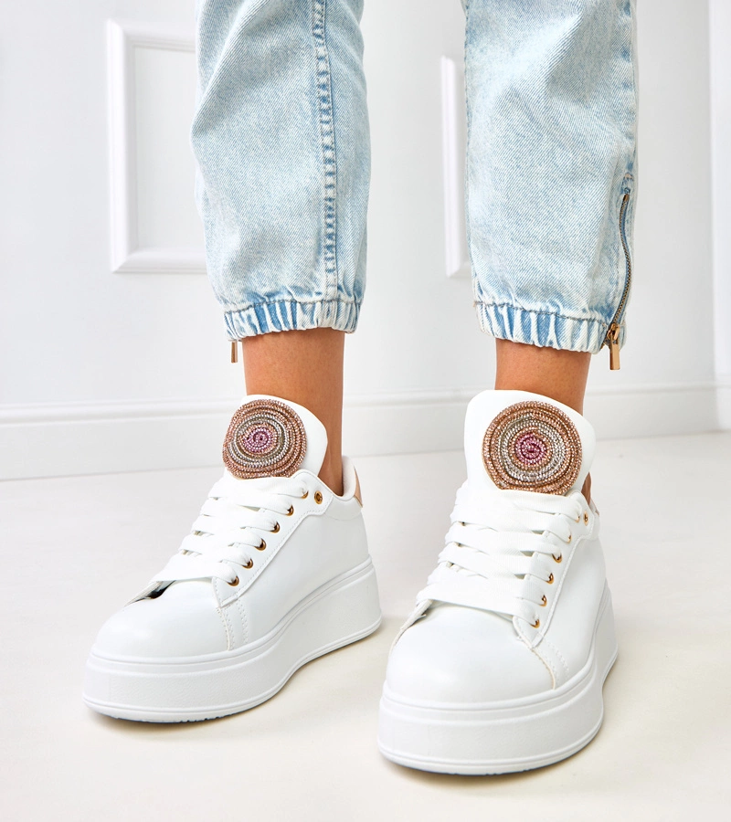Hers białe damskie sneakersy na platformie