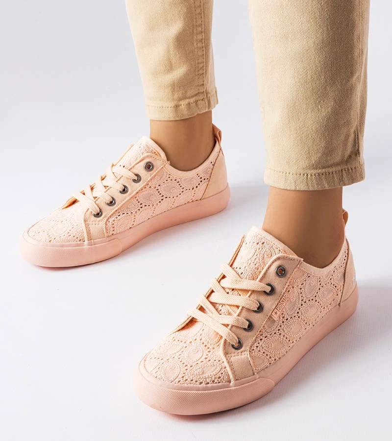 Różowe ażurowe trampki Big Star JJ274059