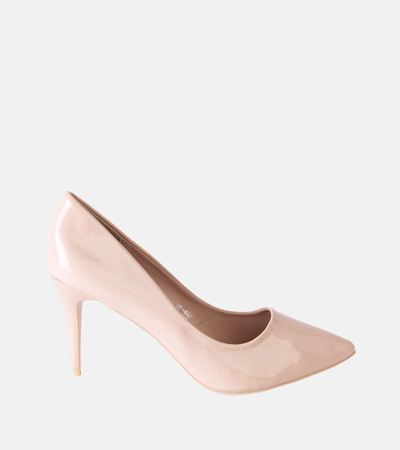 Beżowe lakierowane szpilki