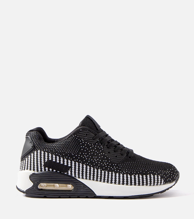 Czarno-białe męskie obuwie sportowe