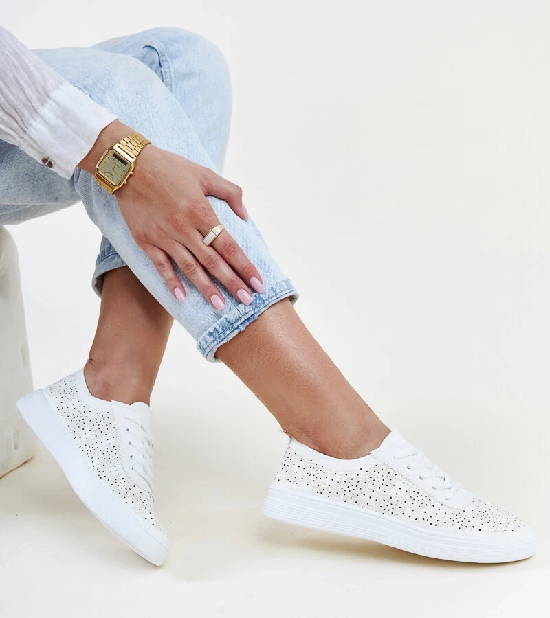 Hers Białe tenisówki eko skóra