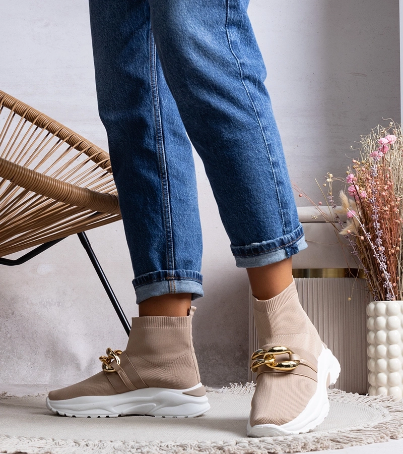 Hers Sportowe sneakersy z łańcuchem