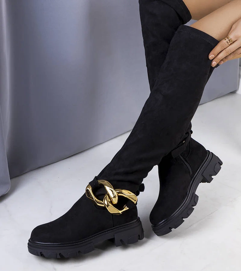 Czarne kozaki za kolano