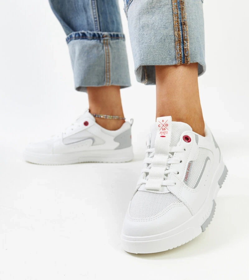 Białe sneakersy damskie CROSS JEANS