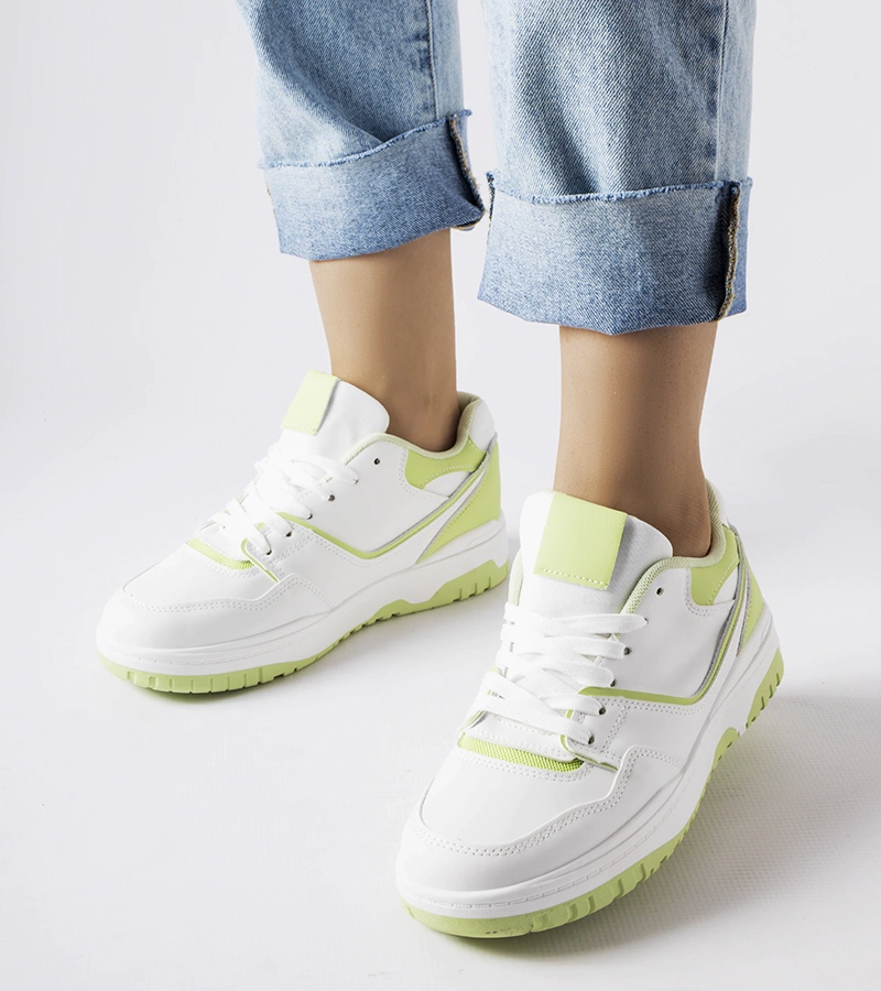 Biało-zielone sneakersy