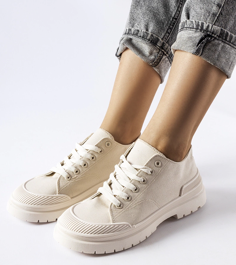 Beżowe damskie trampki