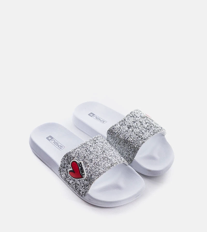 Hers Szare gumowe klapki dziecięce