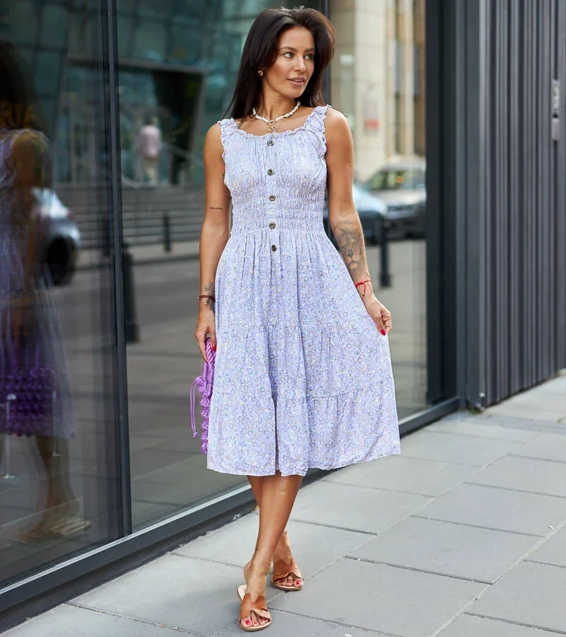 Fioletowa sukienka na ramiączkach