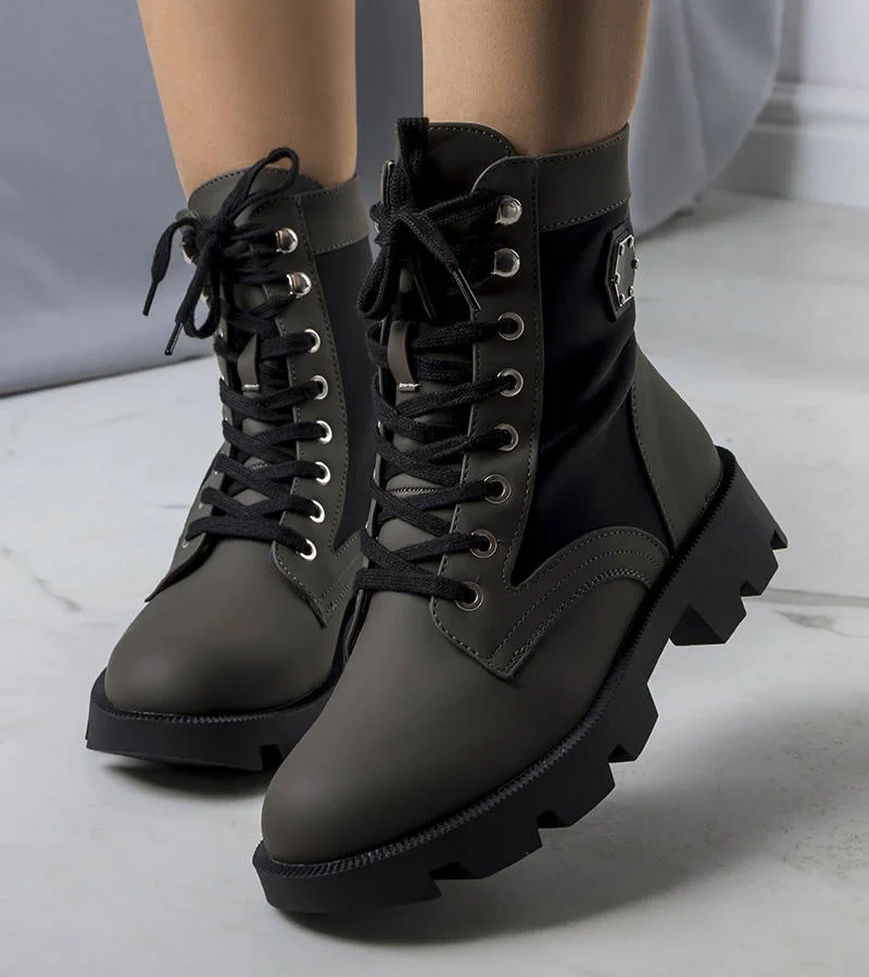 Zielone ocieplane botki