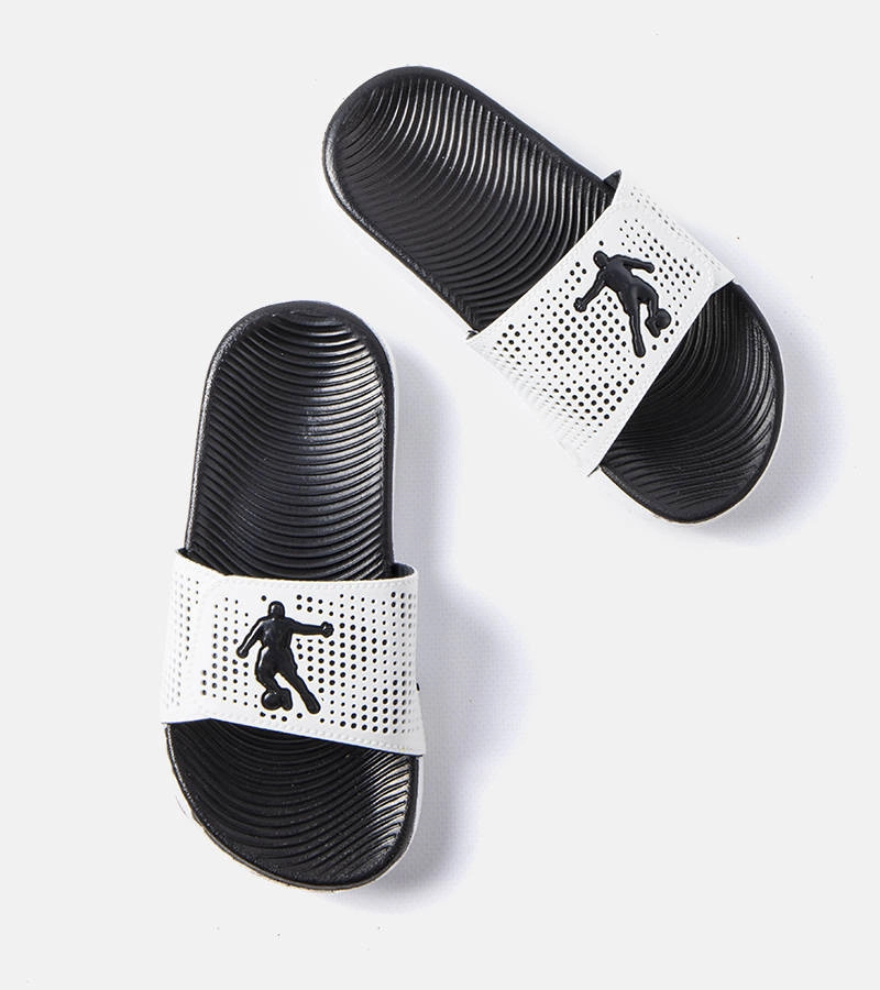 Biało-czarne gumowe klapki dziecięce