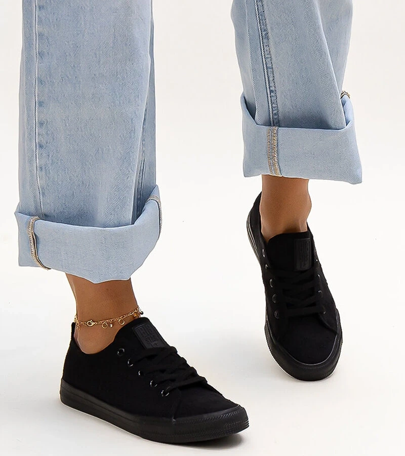 Czarne materiałowe trampki Big Star LL274226