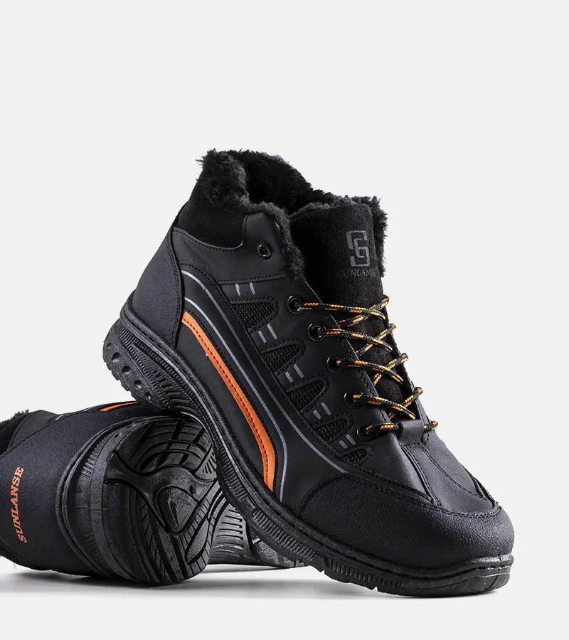 Czarne trekkingi ocieplane męskie