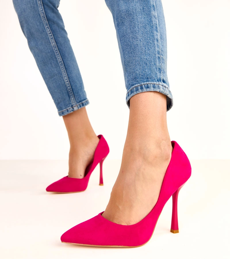 Hers Różowe szpilki z ekozamszu