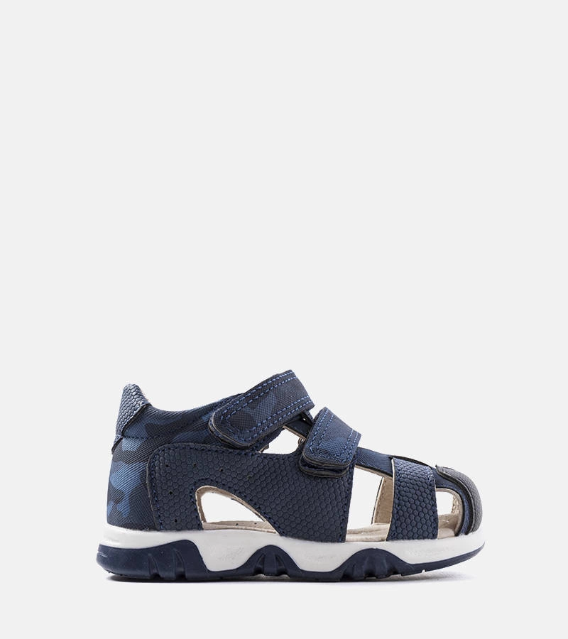 Granatowe dziecięce sandałki ze skórzana wkładką