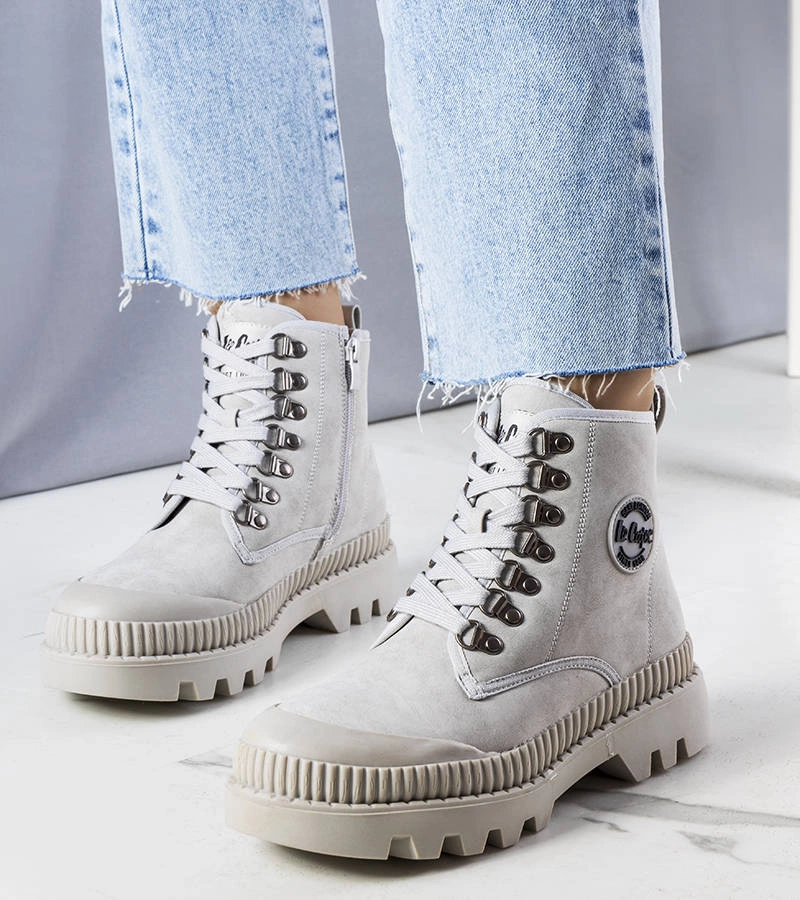 Szare ocieplane traperki LCJ-22-44-1340L Lee Cooper