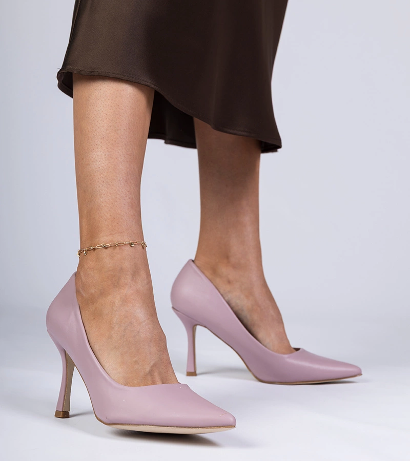 Hers Fioletowe czółenka na szpilce z ekoskóry