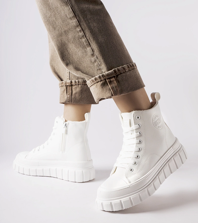 Białe ocieplane trampki Big Star MM274624