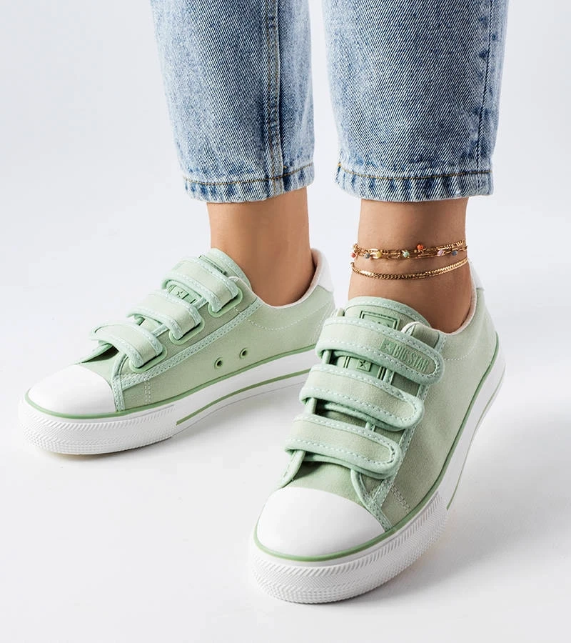 Zielone trampki na rzepy Big Star LL274A202