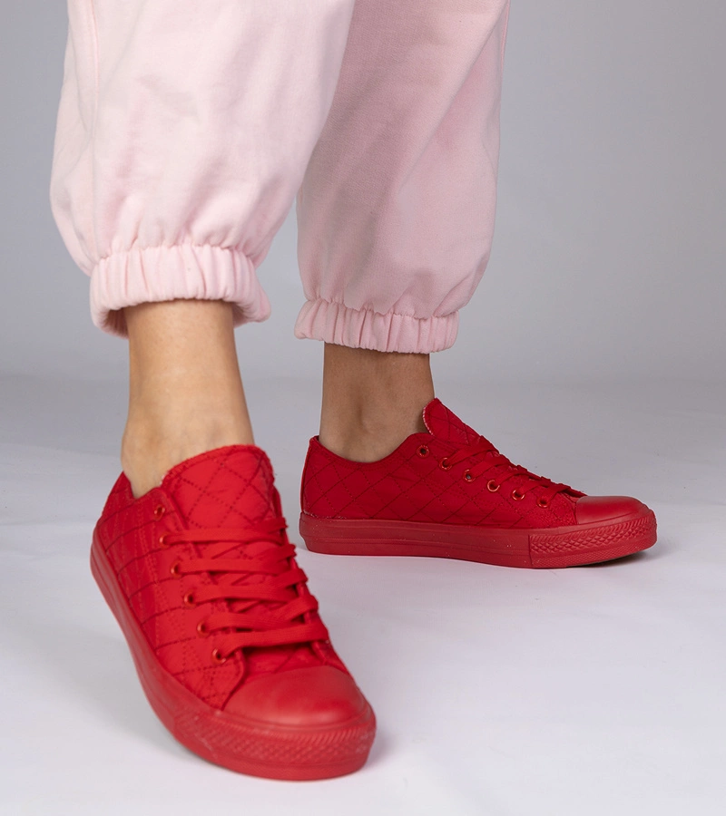 Hers Czerwone klasyczne trampki pikowane