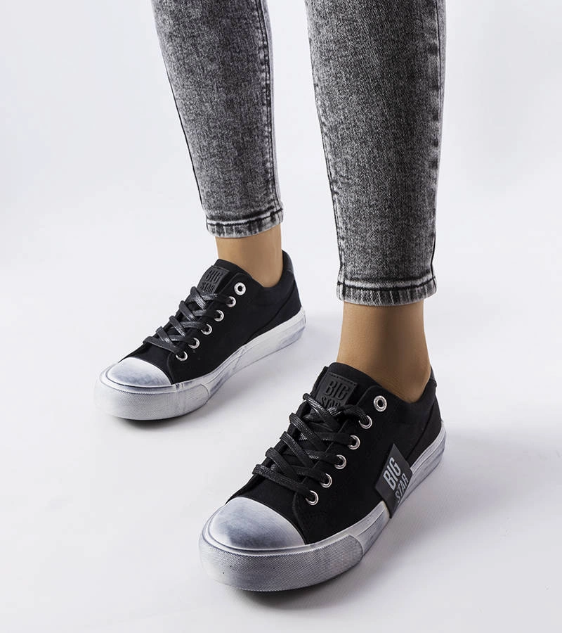 Czarne trampki z przetarciami Big Star JJ274354