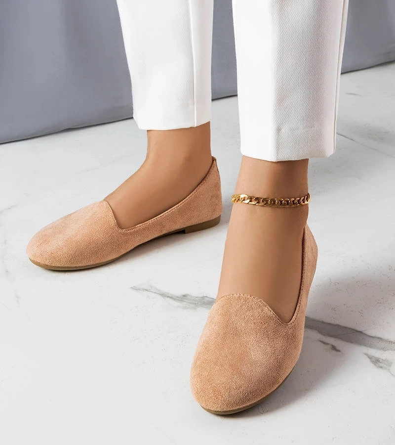 Beżowe balerinki z eko-skóry