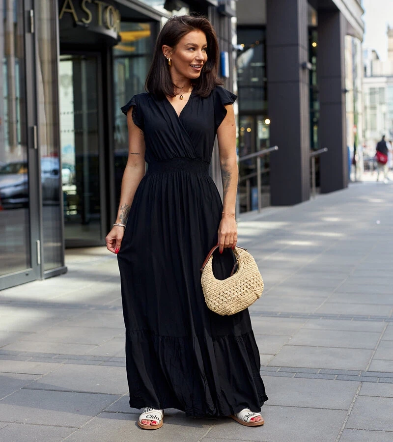 Czarna sukienka maxi