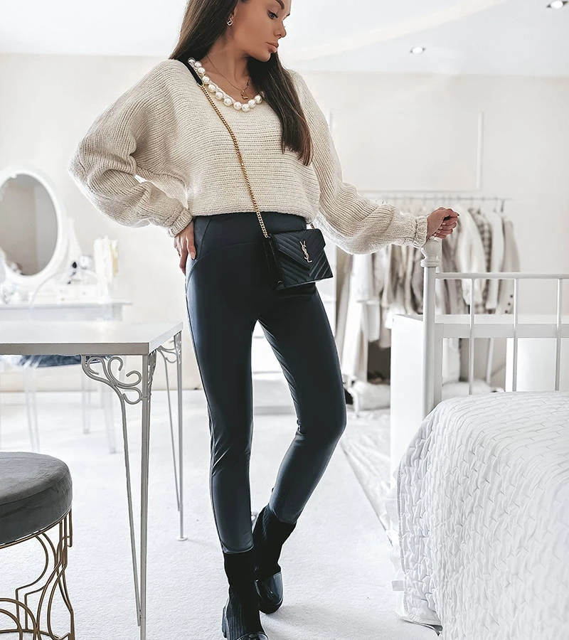 Szare spodnie woskowane ocieplane