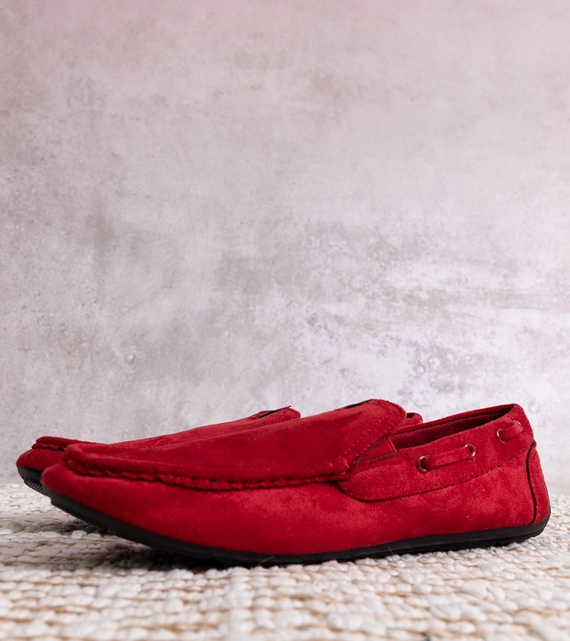 Czerwone męskie mokasyny