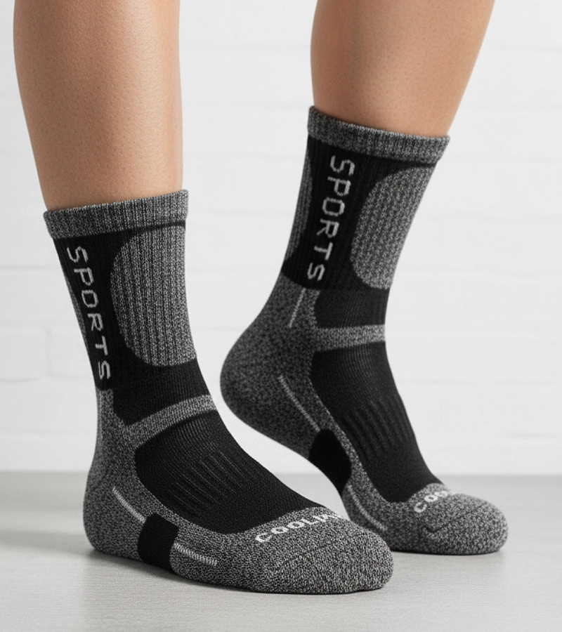 Ciemnoszare ciepłe skarpetki damskie