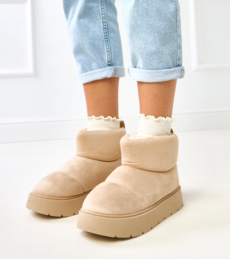 Hers Jasnobeżowe ocieplane śniegowce