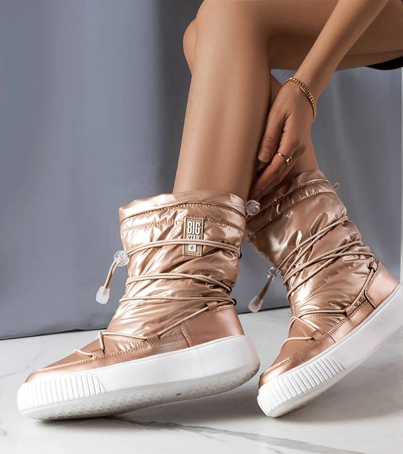 Złote ocieplane śniegowce Big Star KK274193 906