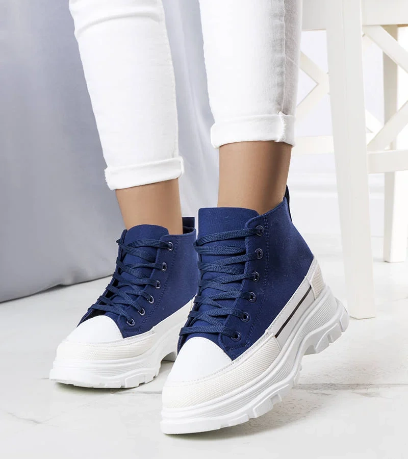 Granatowe trampki za kostkę